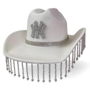 New York Yankees silver rhinestone cowboy hat